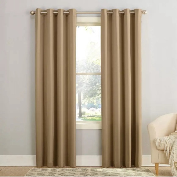 Seymour Grommet Top Room Darkening Window Curtain Panels - Sun Zero One Panel - Picture 3 of 4